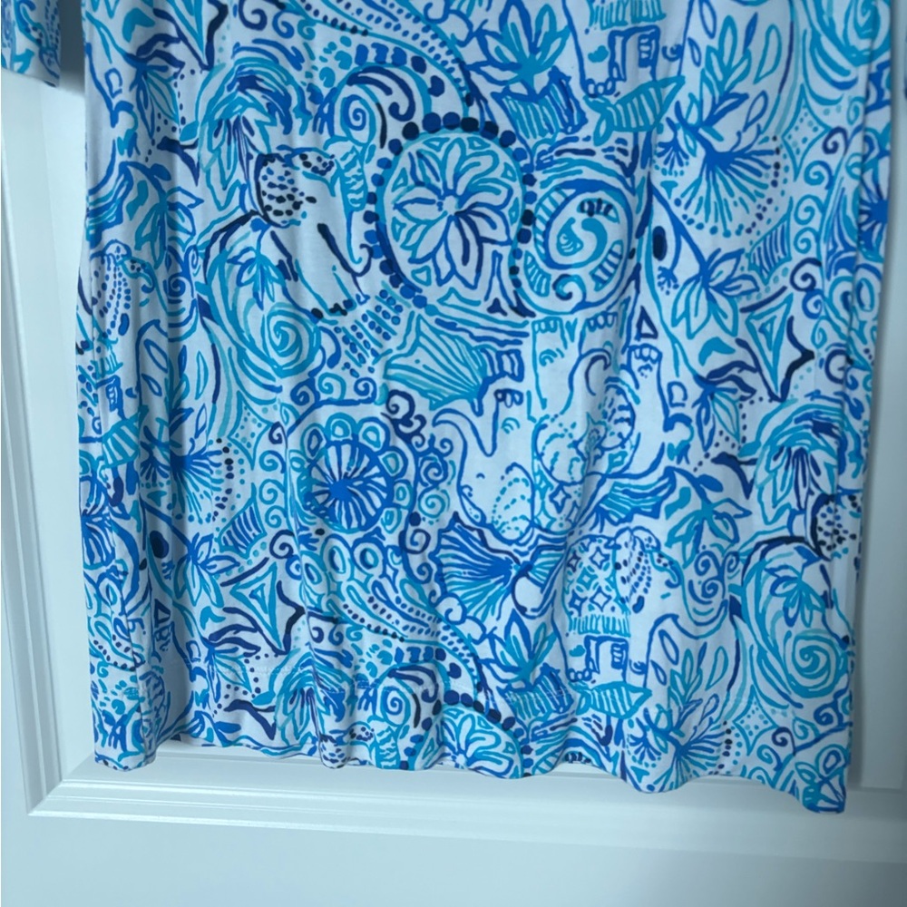 Lilly Pulitzer Blue and White Long Sleeve Dress - Picture 4 of 8